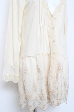 画像3: axes femme / 裾フラワー刺繍ロングカーディガン  生成り Y-26-03-01-146-AX-TO-SZ-ZY