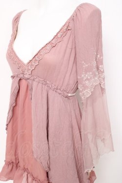 画像3: axes femme / 袖レーシーフェミニンブラウス M 淡ピンク Y-26-03-01-147-AX-BL-SZ-ZY