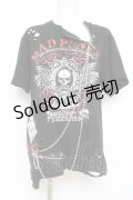 MAD / チェーン付きプリントカットソー  黒 Y-26-03-01-148-PU-TO-SZ-ZY