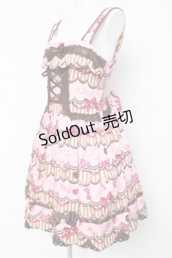 画像2: BABY, THE STARS SHINE BRIGHT / Bon-Bon Chocolat Dance Dance Dance柄カフェミルクジャンパースカート  ピンク Y-26-03-01-155-BA-OP-SZ-ZY