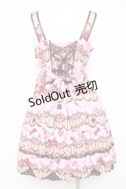 画像3: BABY, THE STARS SHINE BRIGHT / Bon-Bon Chocolat Dance Dance Dance柄カフェミルクジャンパースカート  ピンク Y-26-03-01-155-BA-OP-SZ-ZY