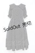 m petit by misako / 梨地水玉半袖ワンピース  黒 Y-26-03-01-160-LO-OP-SZ-ZY