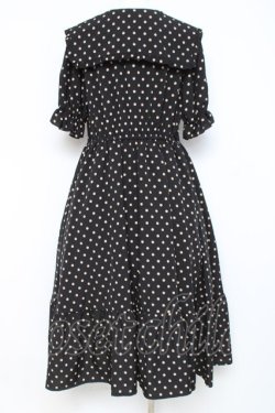 画像2: m petit by misako / 梨地水玉半袖ワンピース  黒 Y-26-03-01-160-LO-OP-SZ-ZY
