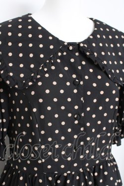 画像3: m petit by misako / 梨地水玉半袖ワンピース  黒 Y-26-03-01-160-LO-OP-SZ-ZY