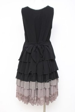 画像2: axes femme / グラデーションティアードワンピ  黒 Y-26-03-01-162-AX-OP-SZ-ZY