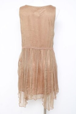 画像2: axes femme / 編み上げシフォンチュニ  ベージュ Y-26-03-01-164-AX-OP-SZ-ZY