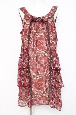 画像1: axes femme / ステンドグラス柄ワンピース  赤 Y-26-03-01-165-AX-OP-SZ-ZY