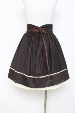 画像2: Blue rouge / コルセット風スカート  茶 Y-26-03-01-171-CA-SK-SZ-ZY