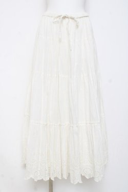 画像1: axes femme / インド綿テイアードスカート  生成り Y-26-03-01-174-AX-SK-SZ-ZY