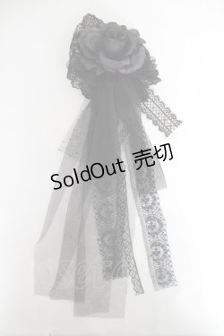 画像1: Morun x Muuna Stoik / ローズコサージュクリップ  ブラック Y-26-03-01-029-LO-ZA-IG-ZY