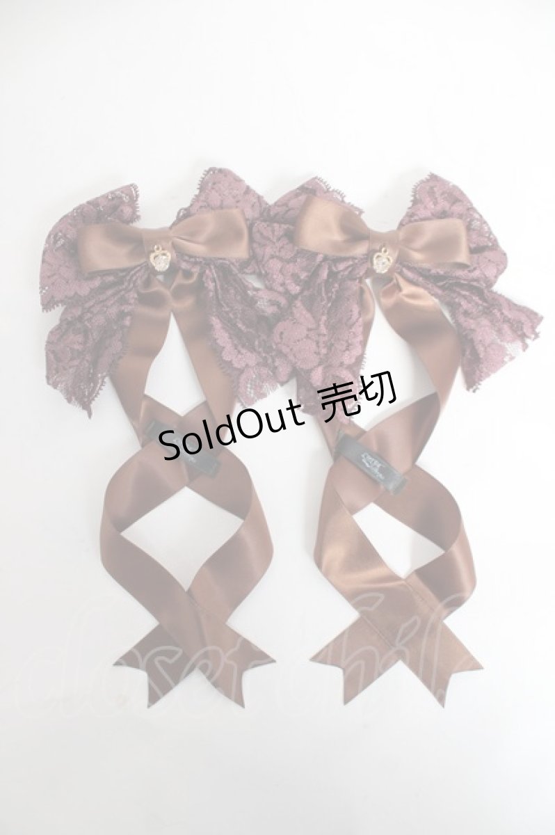 画像1: LOTUS ribbon / ツインテールリボンバレッタ  ブラウン Y-26-03-01-039-EL-ZA-SZ-ZT636-F004 (1)
