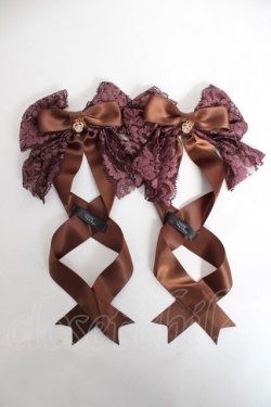 画像1: LOTUS ribbon / ツインテールリボンバレッタ  ブラウン Y-26-03-01-039-EL-ZA-SZ-ZY