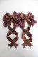 画像1: LOTUS ribbon / ツインテールリボンバレッタ  ブラウン Y-26-03-01-039-EL-ZA-SZ-ZY (1)