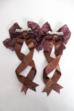 画像2: LOTUS ribbon / ツインテールリボンバレッタ  ブラウン Y-26-03-01-039-EL-ZA-SZ-ZY
