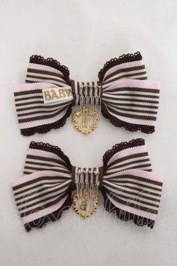 画像2: BABY, THE STARS SHINE BRIGHT / ストライプリボンコーム  ピンク Y-26-03-01-044-BA-AC-SZ-ZY