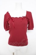 Ank Rouge / 編み上げオフショルトップス  ワイン Y-26-03-03-044-CA-TO-SZ-ZY