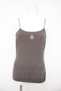 Ozz Croce / ドクロ刺繍キャミ  グレージュ Y-26-03-03-047-OO-TO-SZ-ZY