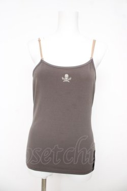 画像1: Ozz Croce / ドクロ刺繍キャミ  グレージュ Y-26-03-03-047-OO-TO-SZ-ZY