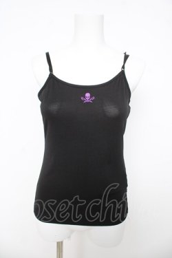 画像1: Ozz Croce / スカル刺繍キャミ  ブラック/パープル Y-26-03-03-049-OO-TO-SZ-ZY