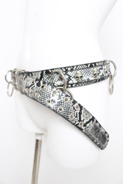 画像4: SEX POT ReVeNGe / パイソン柄スカルリングベルト  ブラック/グレー Y-26-03-03-004-SP-ZA-SZ-ZY