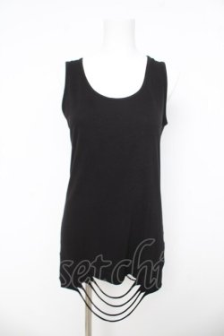 画像1: ALGONQUINS / 裾ダメージタンクトップ F 黒 Y-26-03-03-055-AL-TO-SZ-ZY