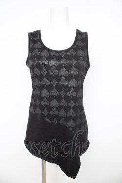 画像1: ALGONQUINS / トランプアイコンタンクトップ 1 ブラック Y-26-03-03-056-AL-TO-SZ-ZY