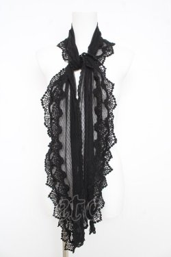 画像1: BPN / ドットチュールレースストール  ブラック Y-26-03-03-005-GO-ZA-SZ-ZY