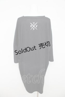 画像2: TRAVAS TOKYO / CROWN BEAR ROUND HEM Tシャツ F ブラック/ブルー Y-26-03-03-071-PU-TS-SZ-ZY