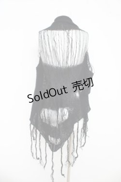 画像2: BPN / ダメージニット三角ストール  ブラック Y-26-03-03-006-GO-ZA-SZ-ZY