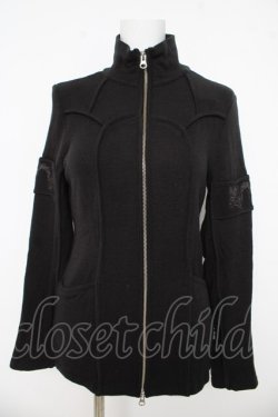 画像1: Ozz Croce / ハイネックZIPパーカー  黒 Y-26-03-03-076-OO-TO-SZ-ZY