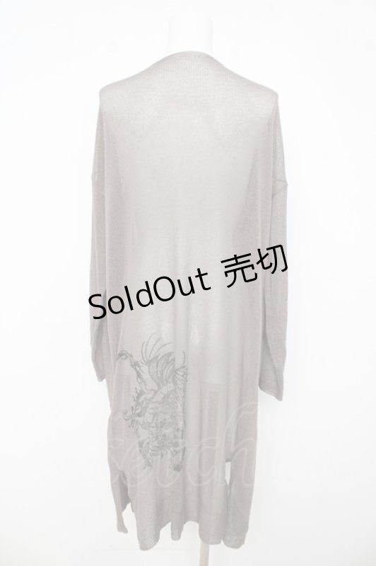 画像2: Ozz Croce / 背面プリントロングカーディガン  グレー Y-26-03-03-080-OO-TO-SZ-ZY (2)