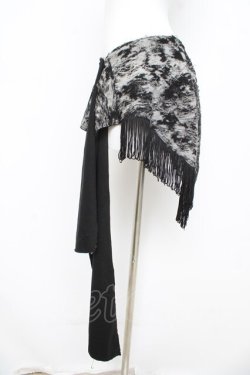 画像2: ALGONQUINS / ムラ柄フリンジフラップ  グレー/ブラック Y-26-03-03-007-AL-ZA-SZ-ZY