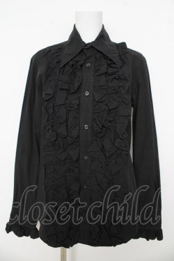 画像1: SEXY DYNAMITE LONDON / フロントフリルブラウス men's F ブラック Y-26-03-03-083-PU-BL-SZ-ZY