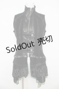 Ozz Croce / 裾メッシュフリルベスト  黒 Y-26-03-03-086-OO-TO-SZ-ZY