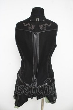 画像2: Ozz Croce / 裾メッシュフリルベスト  黒 Y-26-03-03-086-OO-TO-SZ-ZY