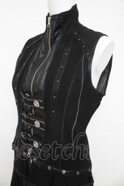 画像3: Ozz Croce / 裾メッシュフリルベスト  黒 Y-26-03-03-086-OO-TO-SZ-ZY