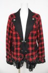 画像1: ALGONQUINS / チェックフリルジャケット 2 レッド/ブラック Y-26-03-03-093-AL-JA-SZ-ZY (1)