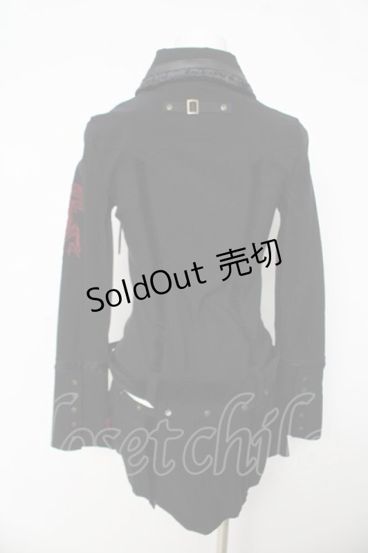 画像2: Ozz Croce / 2WAY編み上げジャケットワンピース  ブラック/レッド Y-26-03-03-096-OO-OP-SZ-ZY (2)