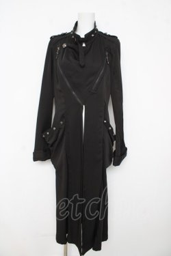 画像1: ALGONQUINS / スタッズ付きレースアップロングジャケット F 黒 Y-26-03-03-097-AL-JA-SZ-ZY