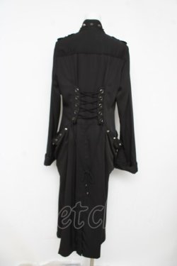 画像2: ALGONQUINS / スタッズ付きレースアップロングジャケット F 黒 Y-26-03-03-097-AL-JA-SZ-ZY