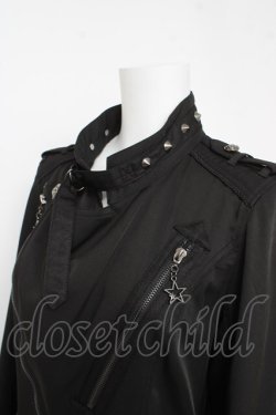 画像3: ALGONQUINS / スタッズ付きレースアップロングジャケット F 黒 Y-26-03-03-097-AL-JA-SZ-ZY