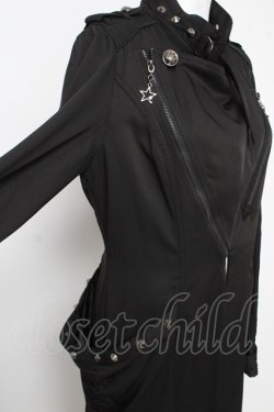 画像4: ALGONQUINS / スタッズ付きレースアップロングジャケット F 黒 Y-26-03-03-097-AL-JA-SZ-ZY