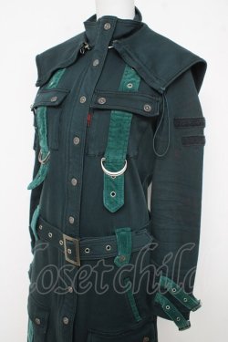 画像3: Ozz On / フード付きベルトデザイントレンチコート  グリーン Y-26-03-03-098-OO-CO-SZ-ZY