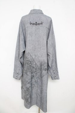 画像2: Ozz conte / ビッグシルエットシャツワンピース  ライトグレー Y-26-03-03-100-OO-OP-SZ-ZY