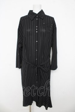 画像1: Rozen Kavalier / 羽刺繍ストライプ長袖ワンピース  黒 Y-26-03-03-101-OO-OP-SZ-ZY