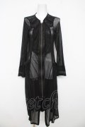 Ozz Croce / シースルーロングZIPカーディガン  黒 Y-26-03-03-102-OO-TO-SZ-ZY
