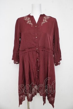 画像1: axes femme / フィッシュテールチュニック  ワイン Y-26-03-03-110-AX-OP-SZ-ZY