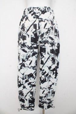 画像2: REFLEM / 総柄イージーパンツ F ブラック/ホワイト Y-26-03-03-112-PU-PA-SZ-ZY