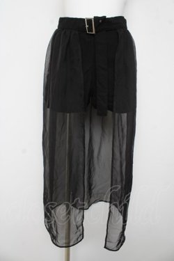 画像1: REFLEM / ベルト付きレイヤードデザインショートパンツ F ブラック Y-26-03-03-113-PU-PA-SZ-ZY