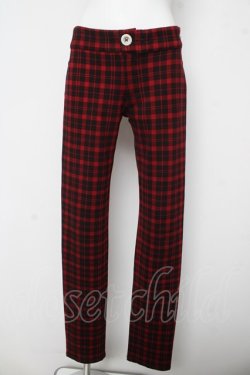 画像1: ALGONQUINS / ブロックチェック柄パンツ 2 赤 Y-26-03-03-114-AL-PA-SZ-ZY